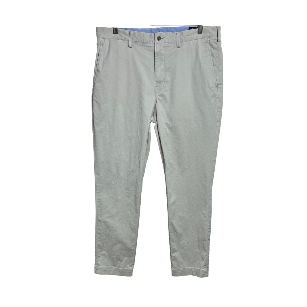 Polo Ralph Lauren Chino Pant Men 36x32 Gray Stretch Straight Fit Work Casual D09